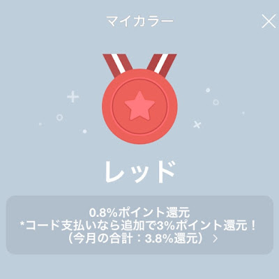 LINE Payのマイカラーがレッドになる