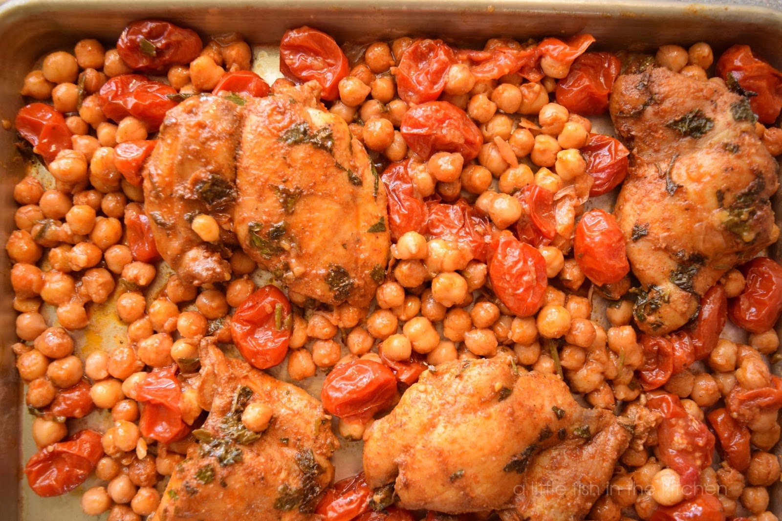 Spicy Sheet Pan Chicken & Chickpeas A Little Fish in the Kitchen