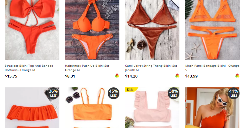 zaful orange bikini