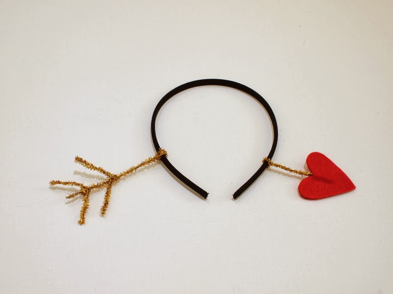 Make a Valentine's Day "Arrow through the Head" Headband Pink Stripey Socks