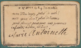 Marie Antoinette's Prayer Book inscription