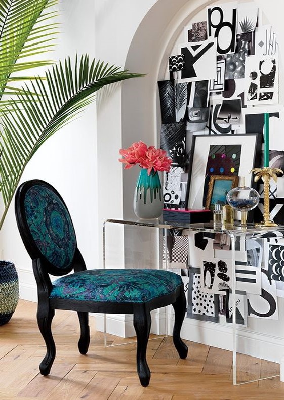 Fashion designer does boho home decor collection for CB2 - desk www.BoHoHome.com @bohosusan