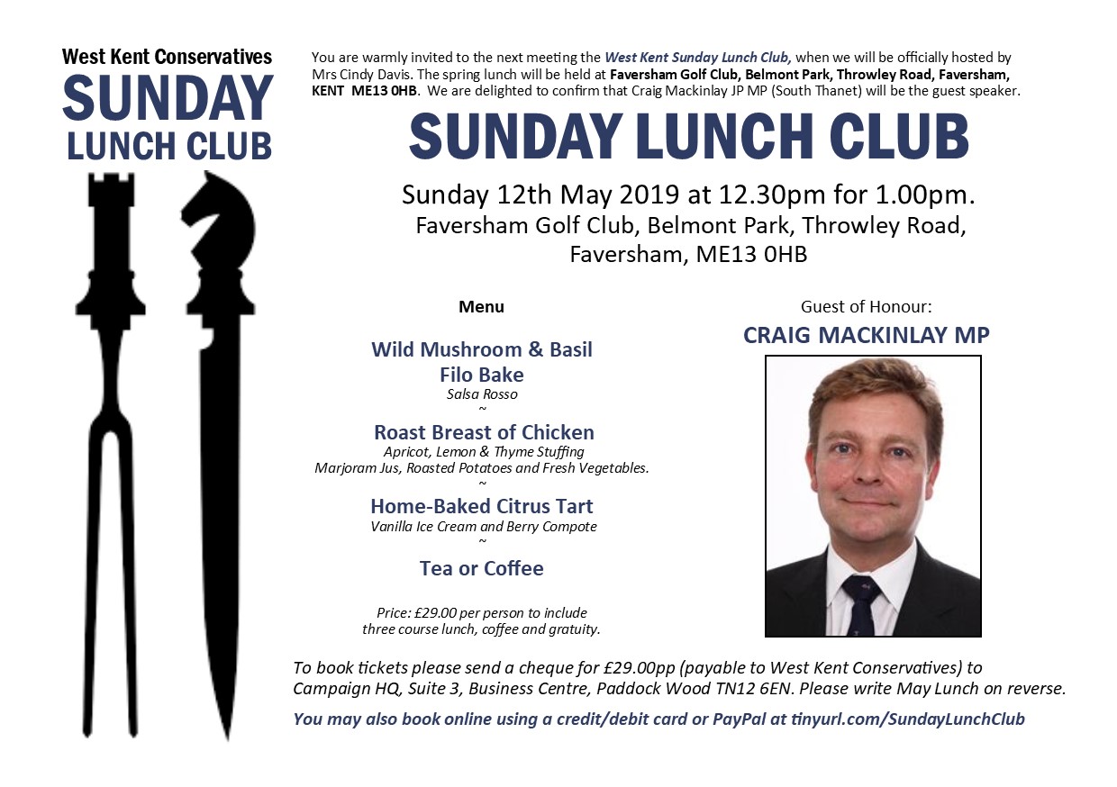 Conservative Events Sunday Lunch Club 12 May 2019 conservative-events-sunday-lunch-club-12-may-2019