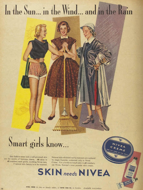 vintage 1950s ad for nivea hand creme