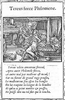 Philomène violée, Ovide, Bernard Salomon, 16e s Gravure du 16 ème siècle