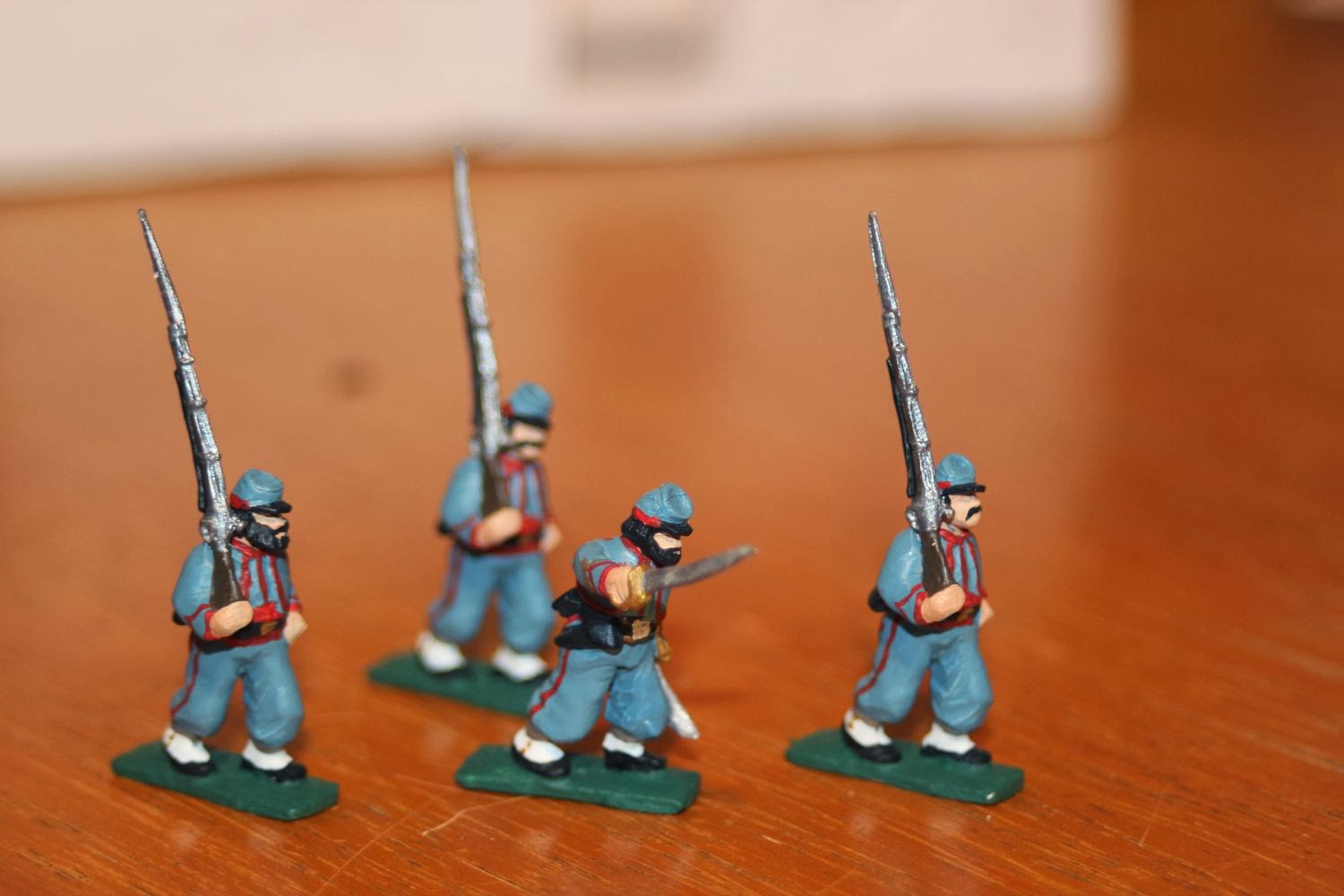 History in 1/72 Tumbling Dice Zouaves painted as Papal Zouaves for