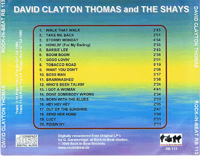 David Clayton Thomas&The Shays - A Go-Go&Sings Like It Is (1964-1965)