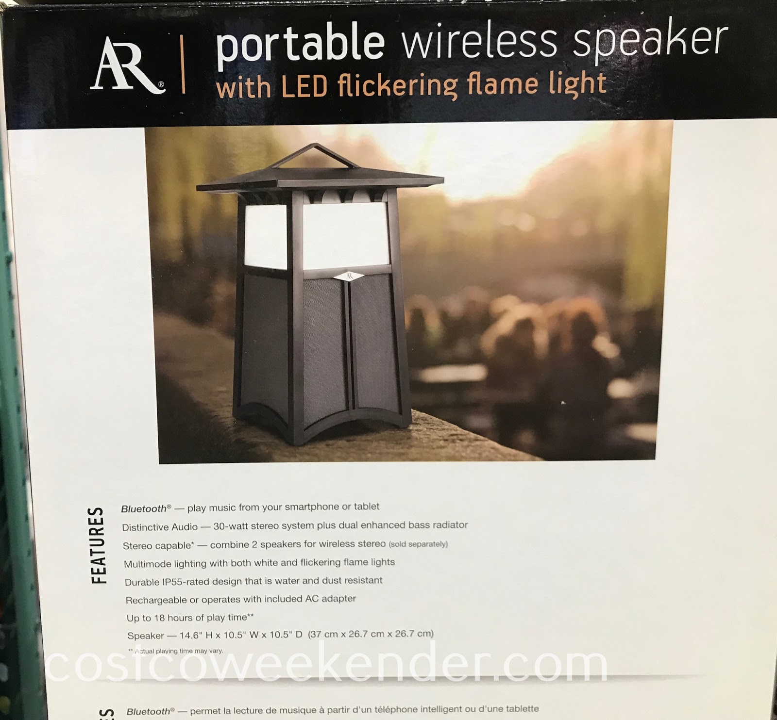 Acoustic Research Flame Outdoor Flame Speaker Costco Weekender