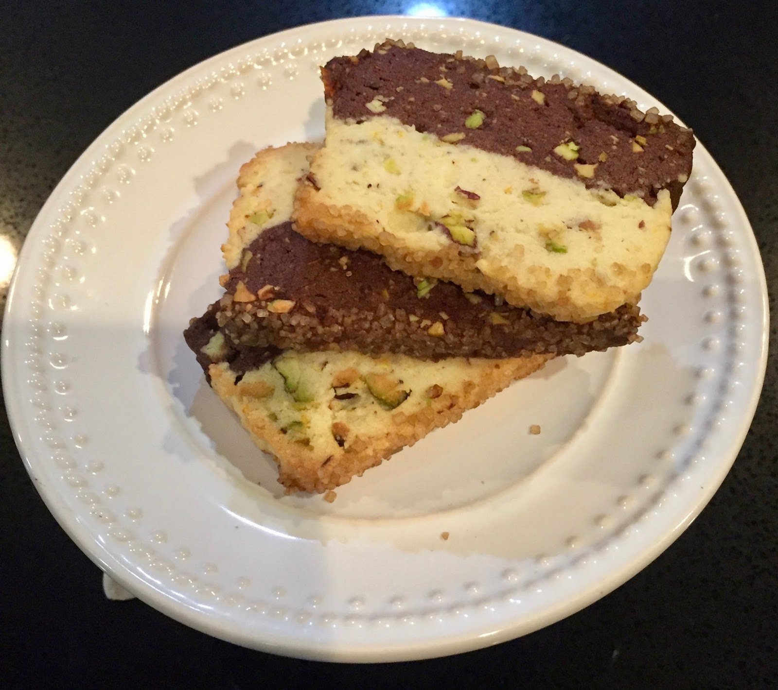 My Mother's Apron Strings OrangeChocolate Pistachio Sable'