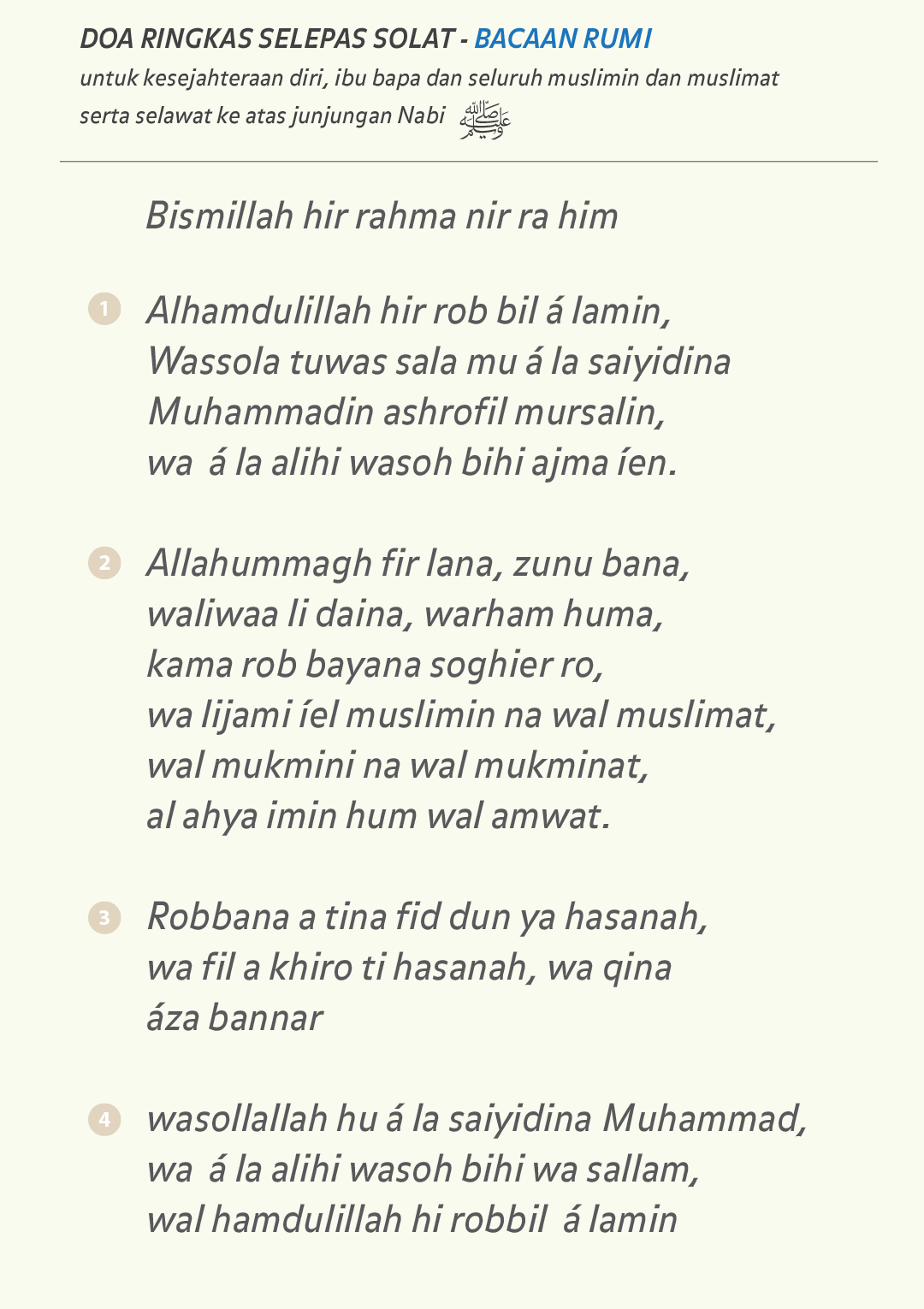 Himpunan Doa Dan Hadis Pilihan Doa Ringkas Selepas Solat Untuk Ibu Bapa