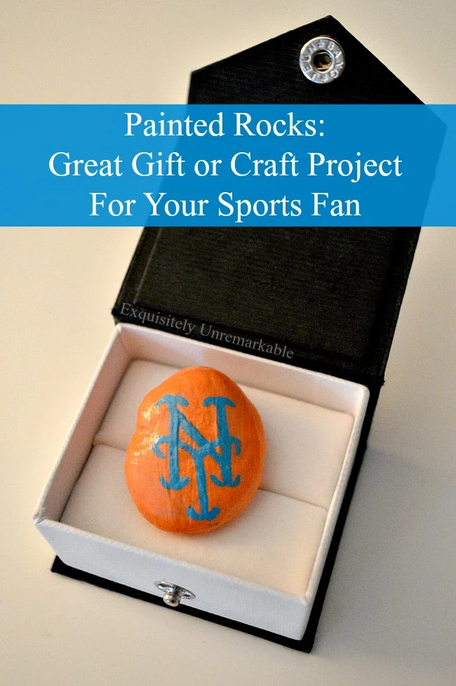 Painted Rocks For Sports Fan, Mets Logo