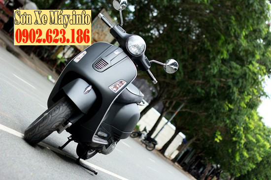 Sơn xe Vespa LX màu xám lông chuột mờ cực đẹp