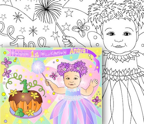 ABBY CADABBY THEME * BIRTHDAY PARTY COLORING PAGE