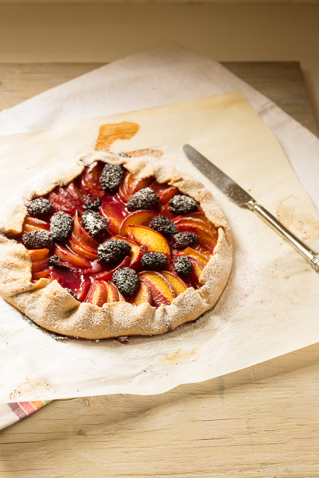 peach & blackberry galette - A Bit Wholesomely