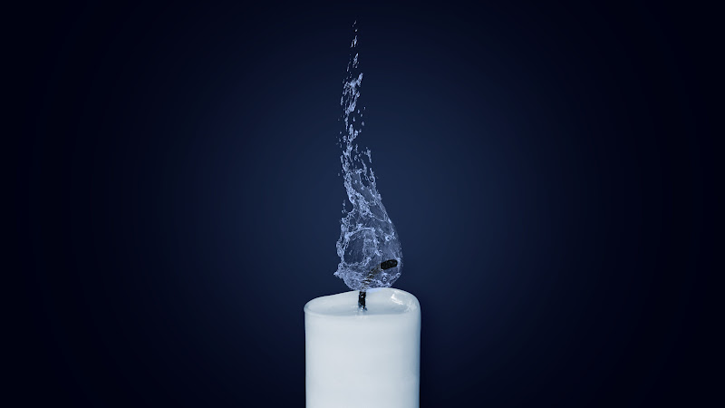 Water Flame on Candlelight