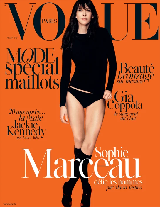 Sophie Marceau is chic in black for the Vogue Paris May 2014 issue