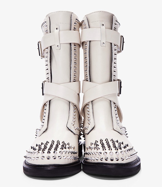 The Baked Apple: Pierre Balmain Ivory Studded Motorcycle Boots