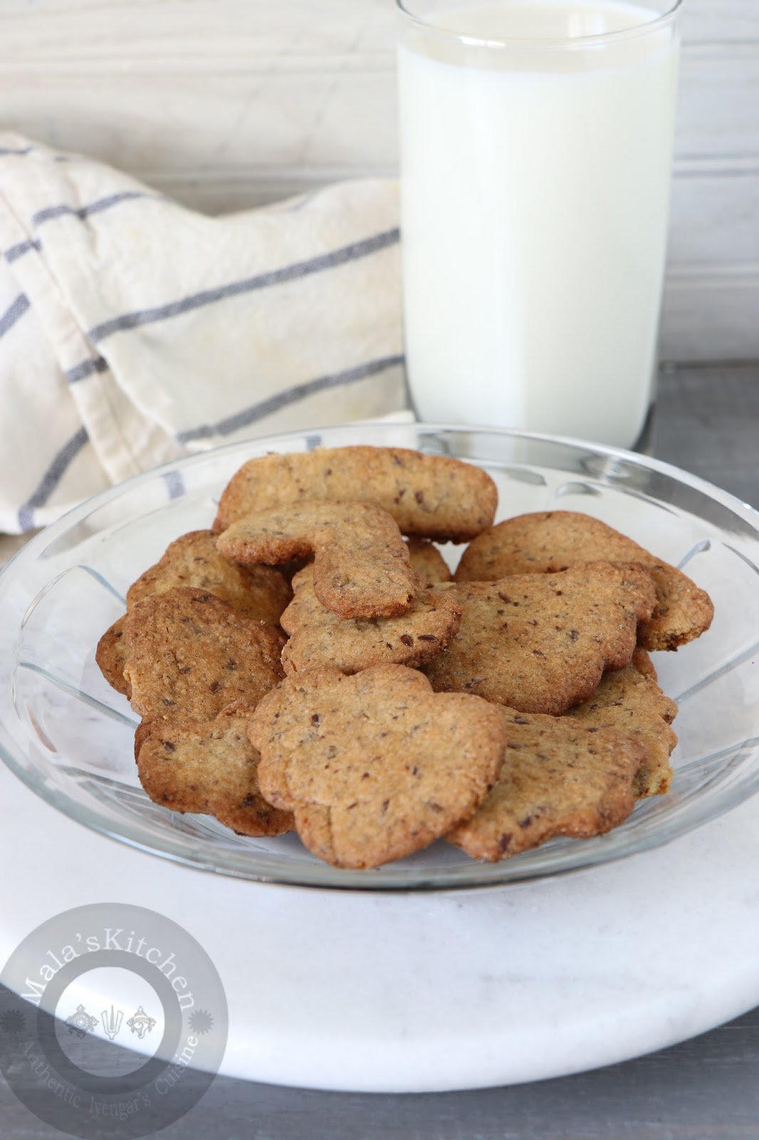 Flaxseeds Vanilla Biscuits Cookies (Indian Style) MalasKitchen