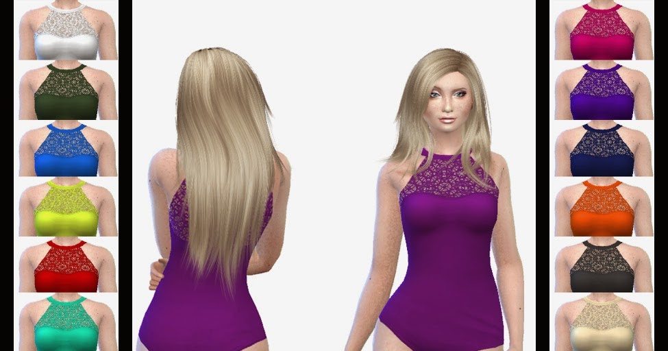 Nygirl Sims 4 One Piece Lace Panel Swimsuit