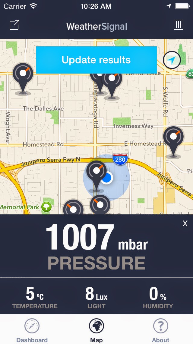 Apps do iPhone WeatherSignal The Barometer for iPhone