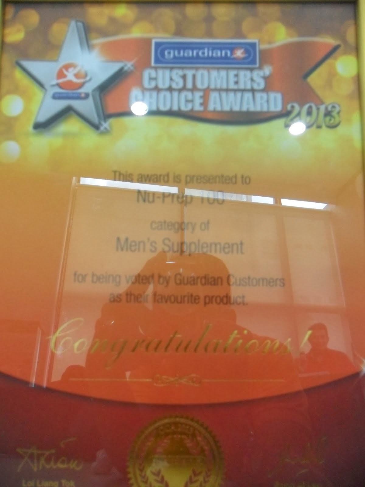 "Customer Award 2013" Category MEN SUPPLEMENT.