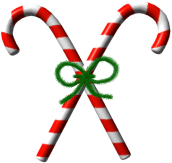 clip art photo of two candy canes in cross shape