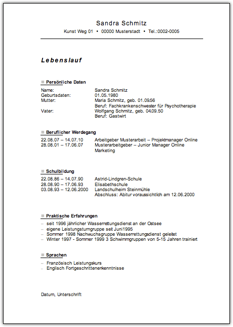 Lebenslauf muster ~ Dokument Blogs Lebenslauf muster ~ Dokument Blogs
