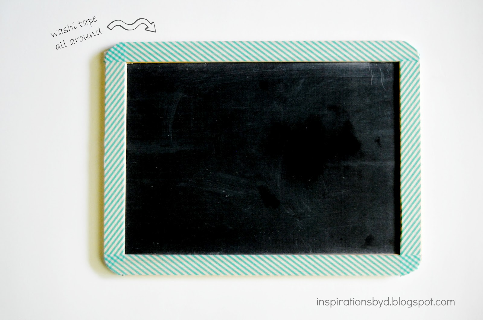 Inspirations by D How to Decorate a Slate Chalkboard with Washi Tape