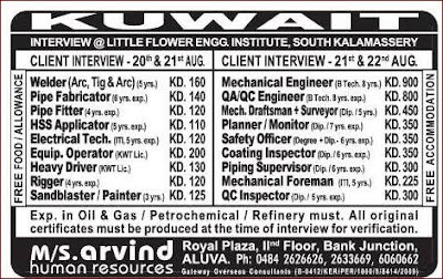kuwait oil job gas refinery vacancies jobs accommodation food gulf