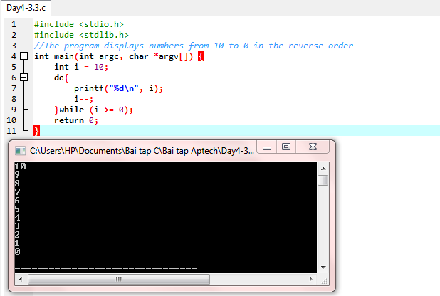 Thiendmh: [LBC] Day 4 - 1,2,3: Using while loop, for loop and do..while ...