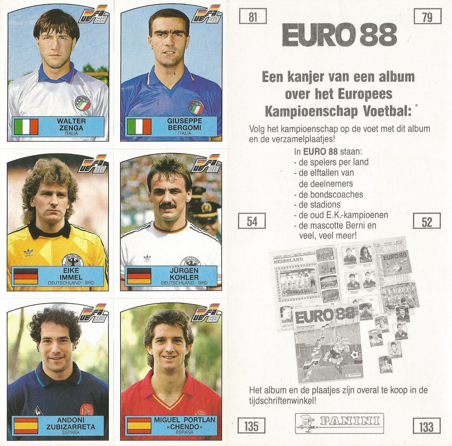Panini Euro 88 # 61 Andreas Brehme-deutschland-brd