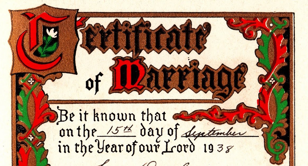 My Ancestors and Me Certificate of Marriage & "How to Perpetuate The