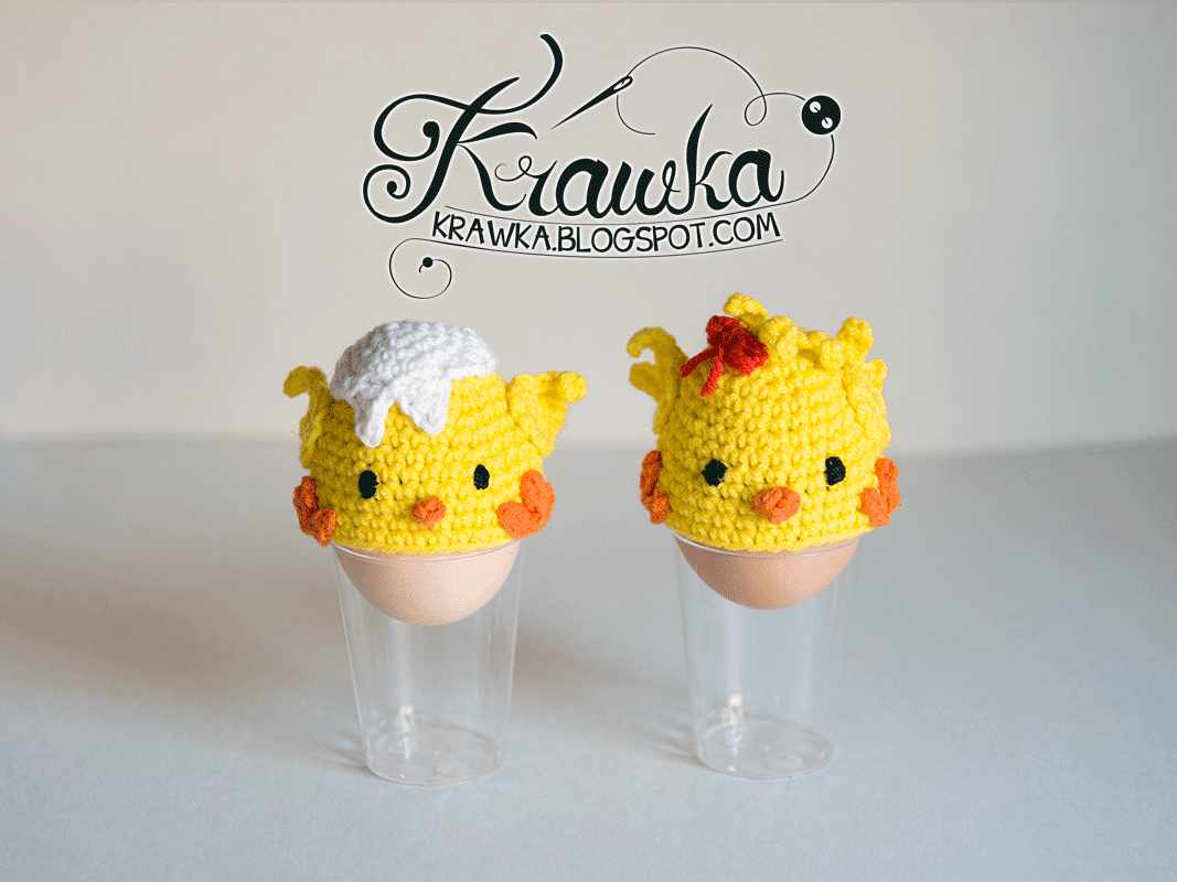 Krawka: Table decoration little yellow chicks - Easter egg cozies - Free crochet Pattern to make it yourself