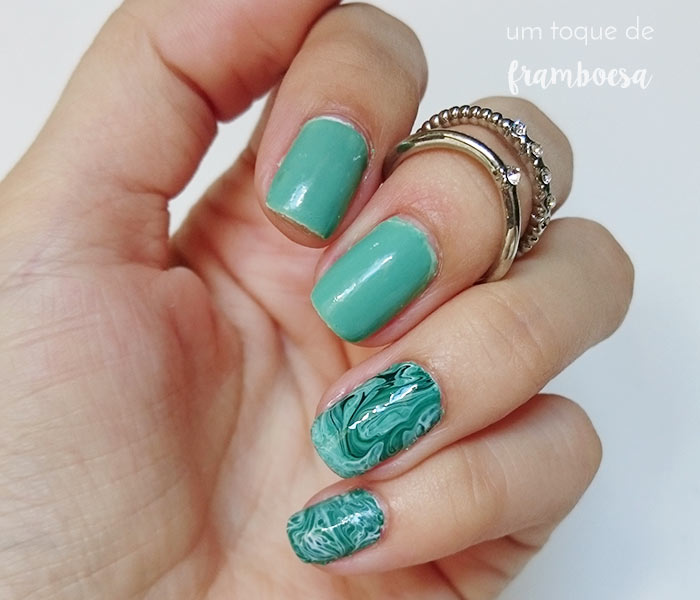 unhas verdes unhas marmorizadas sem usar água