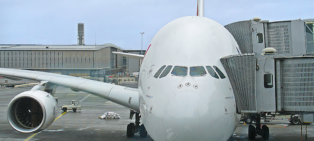Air France A380 à la porte d'embarquement