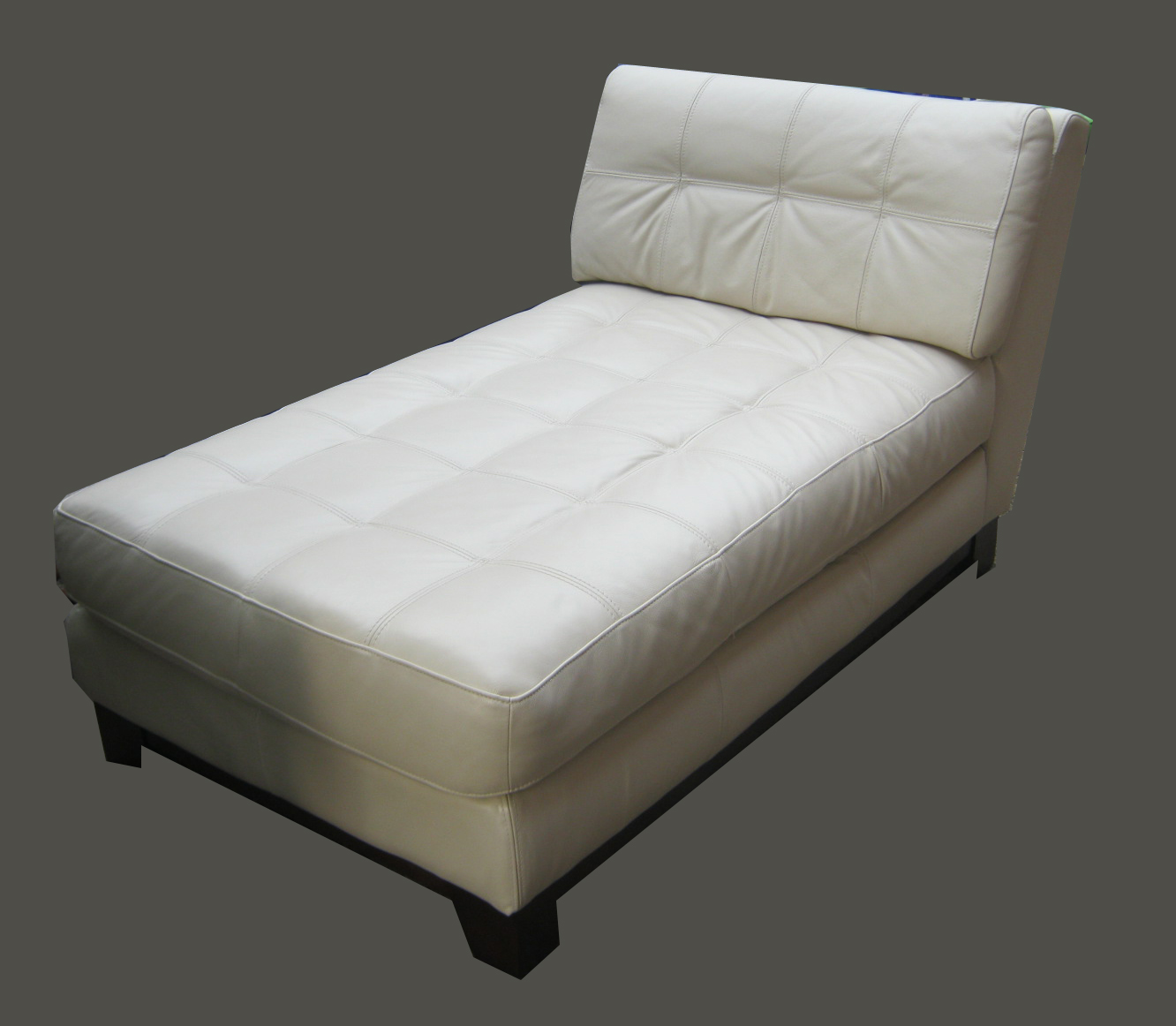 Uhuru Furniture & Collectibles Cream Leather Chaise SOLD