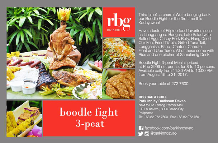 Boodle Fight 3-peat at RBG Bar and Grill this Kadayawan