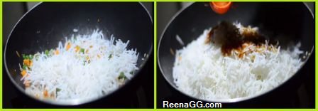 Zero Oil Fried Rice Recipe in Hindi B