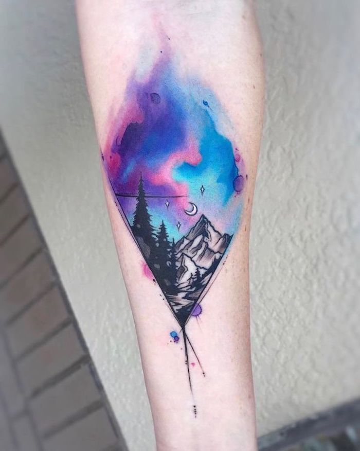 200+ Best Mountain Tattoos for Men (2019) Range, Geometric, Simple