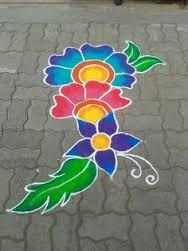 Simple Rangoli Designs With Flowers