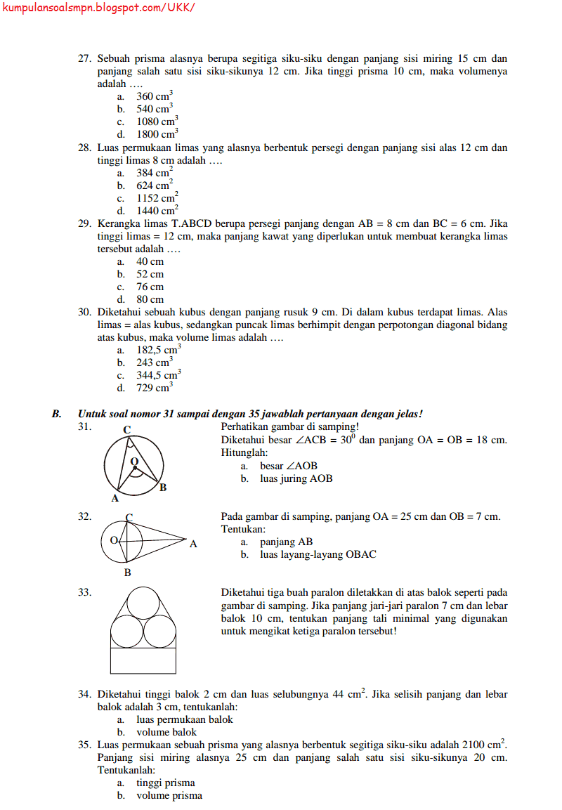 Reed Read: Soal Pengetahuan Umum Matematika Dan Kunci Jawaban