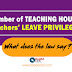 Teaching Hours and Leave Privileges of Teachers