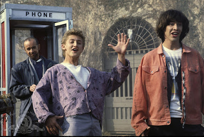 Keanu Reeves, Alex Winter and George Carlin in Bill and Ted's Excellent Adventure