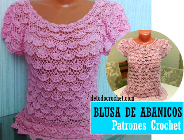 Sala origen S t Patrones de Blusa de Abanicos Crochet DIY