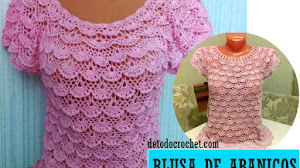 Patrones de Blusa de Abanicos Crochet DIY