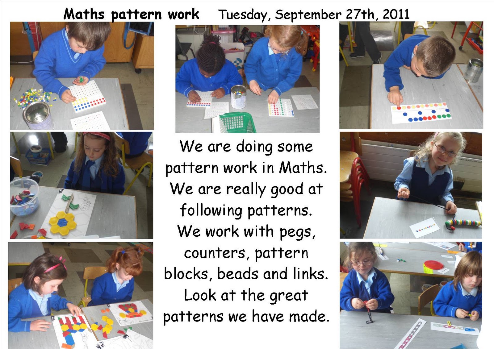 Maths Page Maths Pattern Work Ms McLoughlin s Class