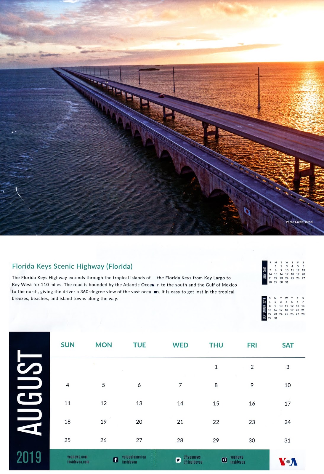 SOUTH EAST ASIA DXING Voice of America Calendar 2019 for August