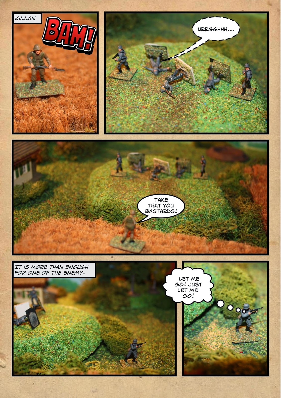 Shaun's Wargaming with Miniatures NUTS Comic WW2 battle report Cheux