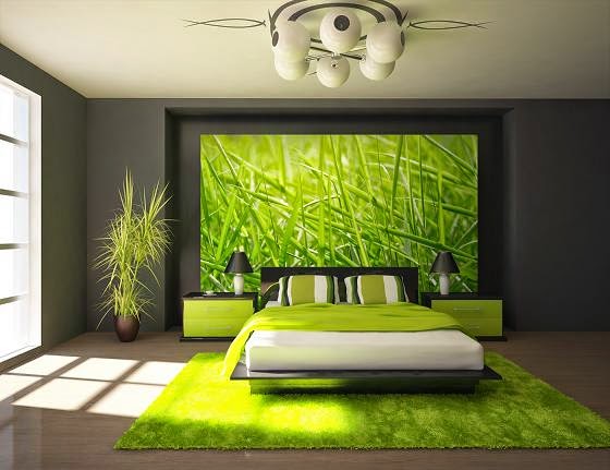 Dormitorios en verde y gris - Ideas para decorar dormitorios
