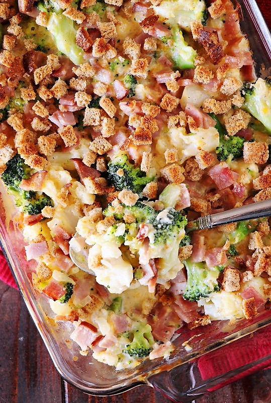Ham Broccoli & Cauliflower Casserole | The Kitchen is My Playground